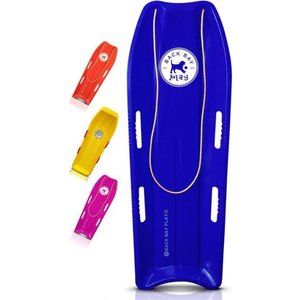 47in Snow Sled Racer High Density Plastic Sled  Toboggan w/Pull Rope & 4 Handles